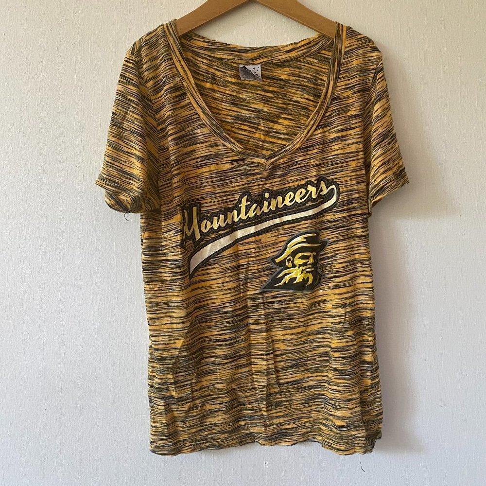 West Virginia Mountaineers T-shirt Scoop Neck Womens Large Creative Apparel Tee